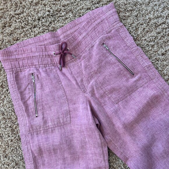 Athleta Cabo Linen Wide Leg Pants in Rust Color Women's Size 4 - Picture 3 of 8